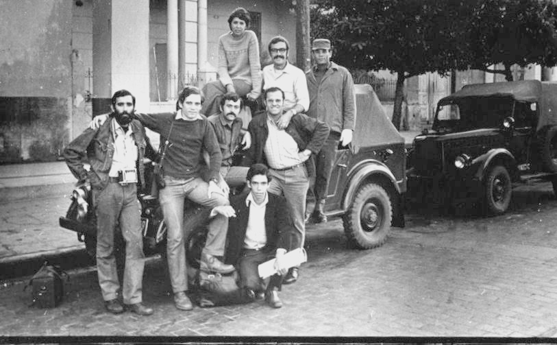 Reinaldo Escobar junto a colegas de la revista Cuba Internacional. 
En la foto aparecen José A. Figueroa, Manuel Pereira, Pablo Fernández, Agenor Martí , Iván Cañas y Minerva Salado.